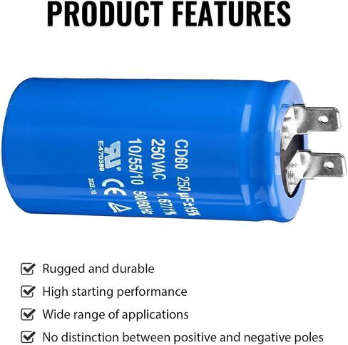 200uF/MFD CD60 Motor Start Capacitor 250VAC 50/60Hz for Electric Motor Starting in Saudi Arabia