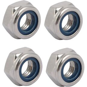 uxcell 4pcs M10 x 1.5mm Pitch Metric Thread 304 Stainless Steel Left Hand Lock Nuts