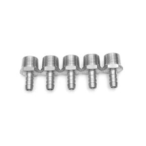 LTWFITTING Bar Production Stainless Steel 316 Barb Fitting Coupler/Connector 3/8" Hose ID x 1/2" Male NPT Air Fuel Water (Pack of 5)