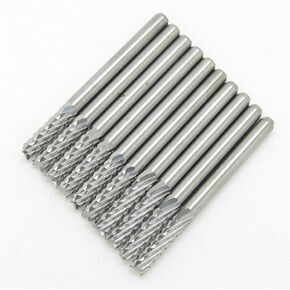 3.175MM Shank Diameter Carbide End Milling Cutter, Engraving Edge Cutter, CNC Router End Mill for PCB Machine Pack of 10