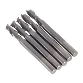 3/32 Inch Blade Diameter 4 Flute Carbide End Mill 3/8 Inch Cutting Length x 1-1/2 Inch Overall Length x 1/8 Inch Shank Diameter Suitable for Aluminum Cutting Nonferrous Metals Up Cutting 5 Pieces