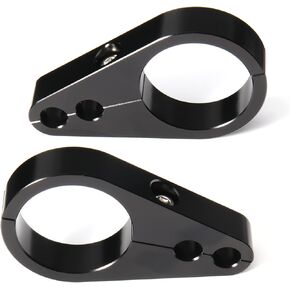 MoKitDora 1-1/4" Handlebar or Frame Dual Hole Throttle Clutch Cable Brake Line Clamp Universal for Harley Honda Yamaha Motorcycle 1.25 inch 2 Pieces, Chrome