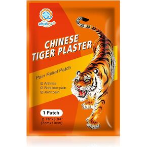 60 PCS Tiger Patches, Chinese Red Tiger Patch Plaster, Ultra Strength Capsaicin Heat Patches for Muscle Joint of Neck Knee Shoulder Relieving Capsicum Patch Natural Herbal Individually Wrapped