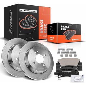 A-Premium 10 inch (256mm) Front Vented Disc Brake Rotors + Ceramic Pads Kit Compatible with Select Hyundai and Kia Models - Accent/Rio 2012 2013 2014 2015 2016 2017, 1.6L, 6-PC Set