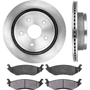 Callahan Rear Brake Kit for Dodge Ram 1500 Durango Chrysler Aspen Brakes Rotors Semi-Metallic Brake Pads : 13.86" inch 5-Lug Rotor Replacement