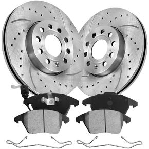 Brakes Pads and Rotors Kit Front Automotive Replacement Brake Kits Fit for 2012-2013 v-w Beetle, 2006-2009 v-w Rabbit, 2009-2013 Aud A3, 2010-2011 v-w Golf| 288mm(11.3in)