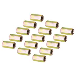 PATIKIL 1/8IP Hex Coupling Nut, 10 Pack Female Thread Connector 30mm Hexagonal Sleeve Nut Rod Bar Stud Tube Joint Hardware for Lamp Repair DIY