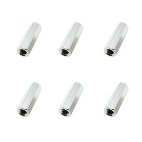 6PCS M6 x 1 Pitch 30mm Length 304 Stainless Steel Metric Hexagonal Coupling Nut M6x30 for Household Appliances Communication Equipment Ship Assembly and Other Machinery Industry