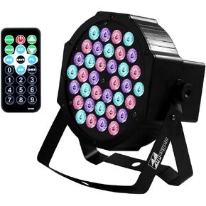 36 RGB LED DJ Stage Uplight -DMX Control Sound Activated with Remote Control and 9 Modes LED for Wedding, Events, Christmas and Halloween Music Disco Party -R&D in USA -8 Pack