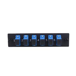 6 Fibers SC to SC UPC Single Mode Fiber Patch Panel with 6 pcs SC/SC UPC Singlemode Fiber Optic Coupler Adapters Connector,3pcs