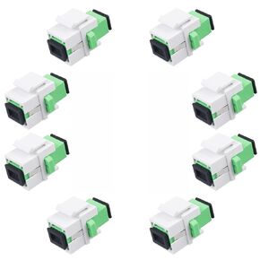 8-Pack SCAPC Fiber Optic Coupler Keystone Jack Modular for Patch Panels and Wall Plates SC Simplex Singlemode