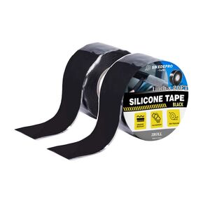 Seal Self Fusing Silicone Tape, 2 Rolls 1inx10' Weatherproof Hose Repair Tape, Heavy Duty and Leak Proof Rubber Hose Tape for Emergency Pipeline Repair/Cable Bandage/Tool Fixing（Black）