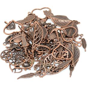 100g Mixed Charms Pendants Assorted DIY Antique Bronze Charms Pendant for Crafting Bracelet Necklace Jewelry Findings Jewelry Making Accessory