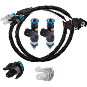 AULINK（OEM Parts）2PCS Fuel Injector Harness Set 0280158197 Fit for Polaris Ranger 800 2011-2017,Ranger Crew 800 2010-2014,Ranger XP 800 2012-2013,RZR 800 2011-2013,1204318 1204319