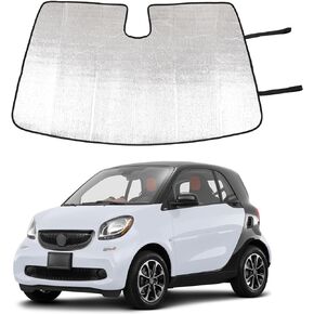 Windshield Sunshade for Smart fortwo forfour 453 451 450 2015-2021, Front Window Sun Shade, Foldable Reflective Sun Visor, Screen Shield Cover UV Blocker Protector HeatShield (Silver)