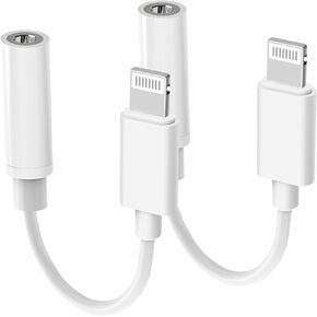 [Apple MFi Certified] iPhone to 3.5mm Headphone Jack Adapter, DESOFICON 2Pack Lightning to 3.5mm AUX Headphone Dongle Audio Stereo Earphone Digital Connector for iPhone 14 13 12 11 Pro/XS/XR/X/SE/iPad