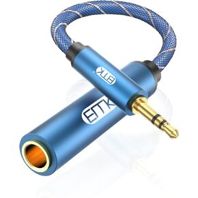 EMK 1/4 to 3.5mm Adapter, 1/4" Female to 1/8" Male Stereo Audio Adapter for Speaker,Amplifiers, Guitar, Home Theater Devices, Laptop, Headphones (10FT/3M)