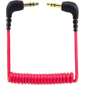 3.5mm to 3.5mm TRS to TRS Cable for Hollyland Lark M1/ M2 / MAX / 150 / M1 Duo/MAX Duo Wireless Mic to DSRL Cam Coiled Cord Adapter