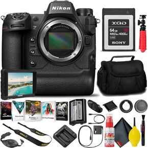 Nikon Z9 FX-Format Mirrorless Camera (Body Only) (1669) + 64GB XQD Memory Card + 7" HD Monitor + Editing Software + Camera Bag + 12" Tripod + Cleaning Kit + More (Renewed)