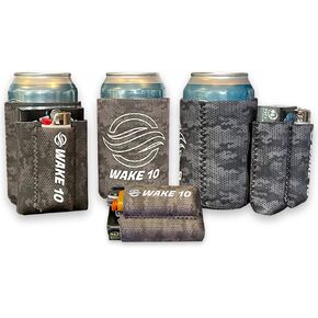 Magnetic Can Cooler with Detachable Cigarette and Lighter Holder - (Camo, 3 Pack)