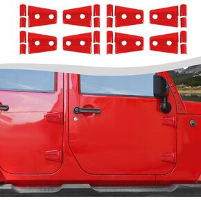 Door Hinge Trim Cover ABS Exterior Accessories 8Pcs Compatible with 2007-2018 Jeep Wrangler JK JKU(Chrome