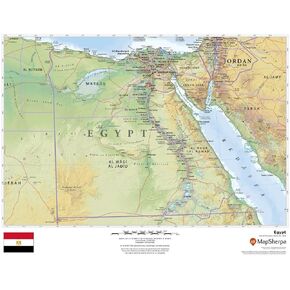Egypt - 22" x 17" Laminated Wall Map