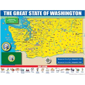 Gallopade Publishing Group Washington State Map for Students - Pack of 30 (9780635106742)
