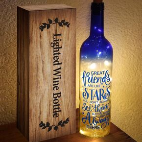 Wine Bottle Lights with Cork - Unique Christmas Gift for Friends