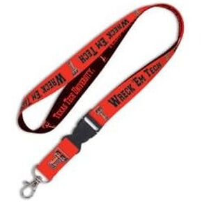 Wincraft NCAA Texas Tech University Lanyard with Detachable Buckle, 3/4"