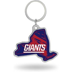 Rico Industries NFL New York Giants State Shape Keychain, 2 x 3-", Team Color