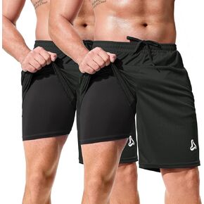 SILKWORLD Men's Athletic Basketbal Shorts - 10" Mesh Cool Dry Gym Workout Shorts with Liner and Zipper Pockets