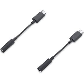 محول Dell OEM USB-C إلى مقبس سماعة رأس Aux 3.5 ملم - أسود - CN-03GVVD - عبوتان