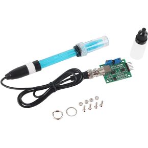 Hilitand PH Module Probe Kit, PH0-14 Value Detect Sensor Module + PH Electrode Probe BNC