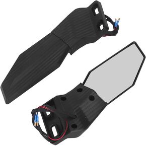 Motorcycle Mirrors, 2pcs Large Glass Mirror Modified Motorcycle Rearview Mirror Wind Wing Adjustable Side Mirror with LED Turn , Motorcycle Wing Rearview Mirror for Ninja 400 650