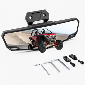 UTV Center Mirror Compatible with 2020 2021 2022 2023 Polaris RZR PRO XP/4 RZR Turbo R/4 Replace for 2883763 Adjustable Angle Center Rear Mirror UTV Convex Mirror