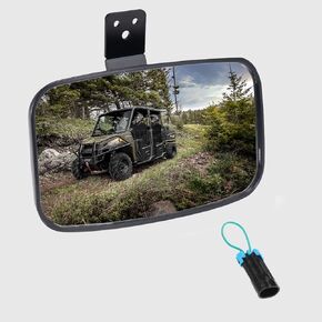 A & UTV PRO Large Rear View Mirror for Polaris Ranger 1000 Xp 500 570 900 Crew, Wider Center Convex Rearview Mirror with Seat Belt Bypass