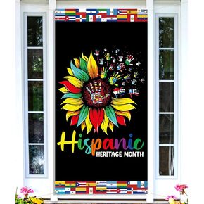 Nepnuser National Hispanic Heritage Month Door Cover 21 Spanish Speaking Countries Culture Decor School Classroom Backdrop Door Hanging Banner