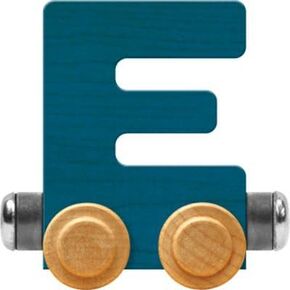 Maple Landmark NameTrains Bright Letter Car E - Made in USA (Blue)