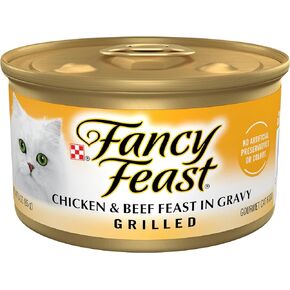 Purina Fancy Feast Grilled Wet Cat Food Chicken and Beef in Wet Cat Food Gravy - (Pack of 24) 3 oz. Cans