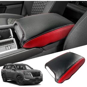 for Nissan Pathfinder Armrest Cover Nissan Pathfinder 2022-2024 Accessories Pathfinder Armrest Cover Protector Fiber Leather Center Console Cover Compatible with 2022 2023 2024 Nissan Pathfinder