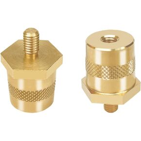 2pcs Battery Terminal Connector, Auto battery Terminal Brass Post Adapter, Top Post thread Terminal Charging Post Extender Adaptor Taper Conversion Screw Nut