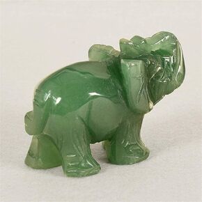 Green Elephant Ornament, Elephant Statue, Jade Stone Handcraft Natural Green Jade Stone Elephant Statue Decor Toys in Hand Home Décor Accents Sculptures