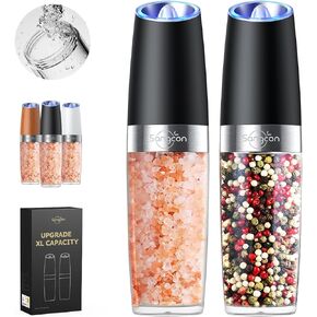 مجموعة مطحنة الملح والفلفل الكهربائية من سانجكون، سعة 9 أونصة XL، تعمل بالبطارية، تعمل بيد واحدة، خشونة قابلة للتعديل، قابلة لإعادة الملء، مجموعة مطحنة الفلفل الملح، هدية المطبخ in Kuwait