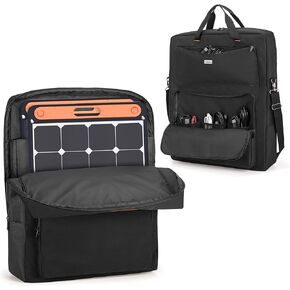 Solar Panel Storage Bag Compatible with Jackery SolarSaga 100W 100X 200W, Padded Travel Carrying Case for 2 Battery Panels, Double-Layer Solar Panel Carrier with Shoulder Strap, Patent Design