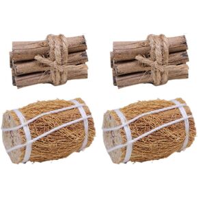 LOGOFUN Dollhouse Mini Firewood Straw Miniature Haystack Hay Rick Ornaments Mini Stack Bale Props for Dollhouse Micro Landscape Decroation Accessories