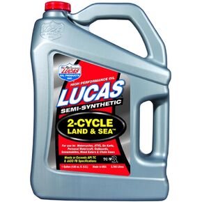 Lucas Oil 10557 Semi-Synthetic TC-W3 2-Cycle Land & Sea Oil - 1 Gallon