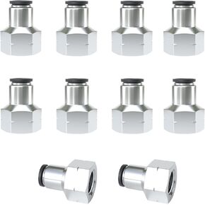 1/4 Inch Tube OD x 1/8 Inch NPT Thread PNEUMATIC Air Hose Fittings,Air Line Fittings Quick Connect,PCF 1/4-N1(10 PCS)