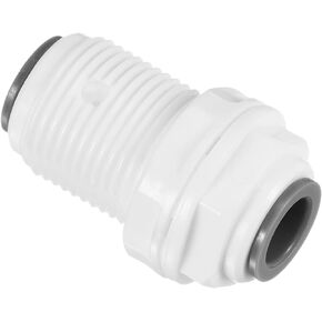 PATIKIL 3/8" Push to Connect Bulkhead Fittings, Straight Water Line Fitting for RO Water System, White