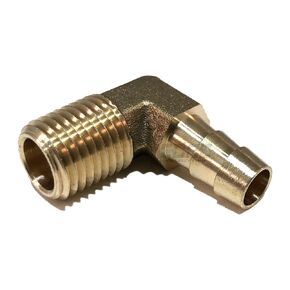 5/16" Hose ID to 1/4" Male NPT MNPT 90 Degree Elbow Brass Fitting Fuel / AIR / Water / Oil / Gas / WOG (Qty 01)