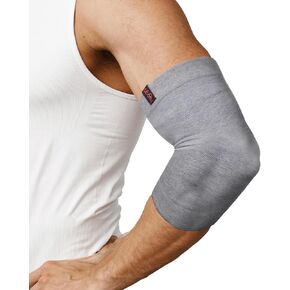 hooga Grounding Compression Support Sleeve, Elbow Brace for Golfers Elbow Pain Relief, Arthritis, Bursitis, Tendonitis. One Size Fits All. Conductive Silver Fiber. 2 Pack.